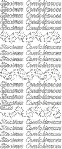 STARFORM STARFORM SINCERE CONDOLEANCES SILVER PEEL OFFS DECO STICKERS