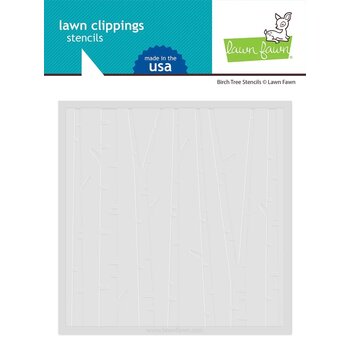 LAWN FAWN LAWN FAWN LAWN CLIPPINGS BIRCH TREE 6x6  STENCIL SET 2/PK