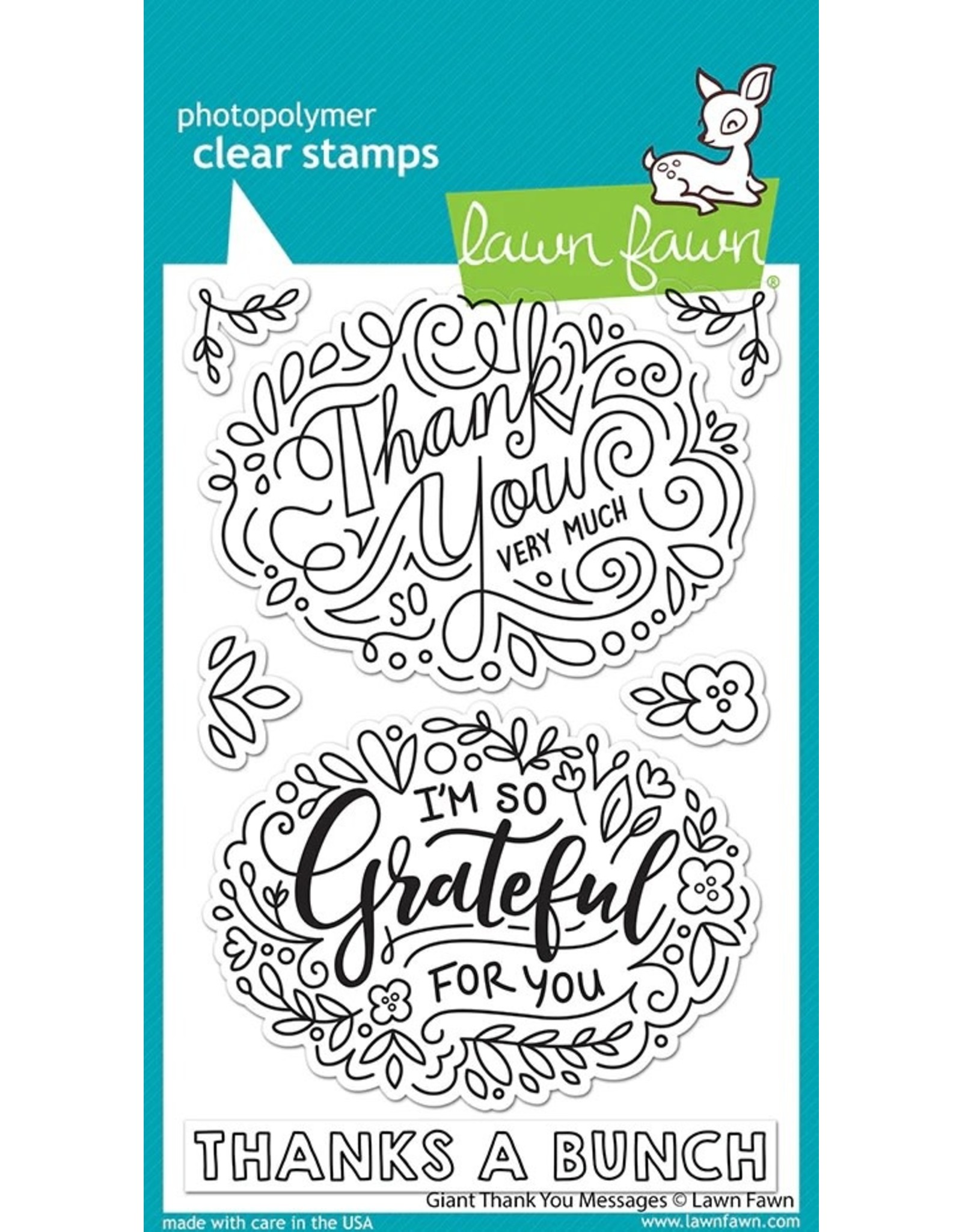 LAWN FAWN LAWN FAWN GIANT THANK YOU MESSAGES CLEAR STAMP SET