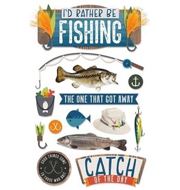 PAPER HOUSE PRODUCTIONS PAPER HOUSE I'D RATHER BE FISHING 3D STICKERS