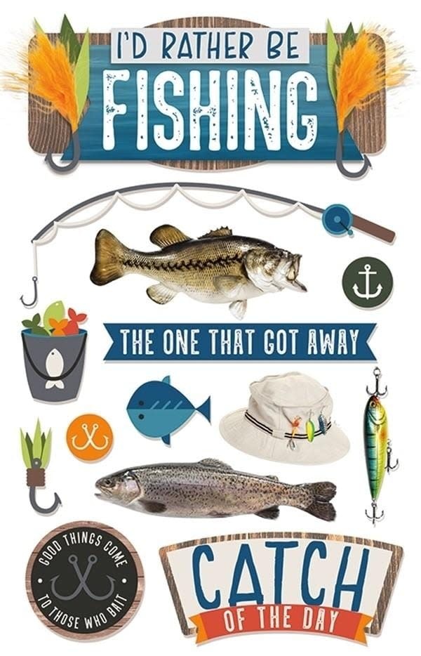 PAPER HOUSE PRODUCTIONS PAPER HOUSE I'D RATHER BE FISHING 3D STICKERS
