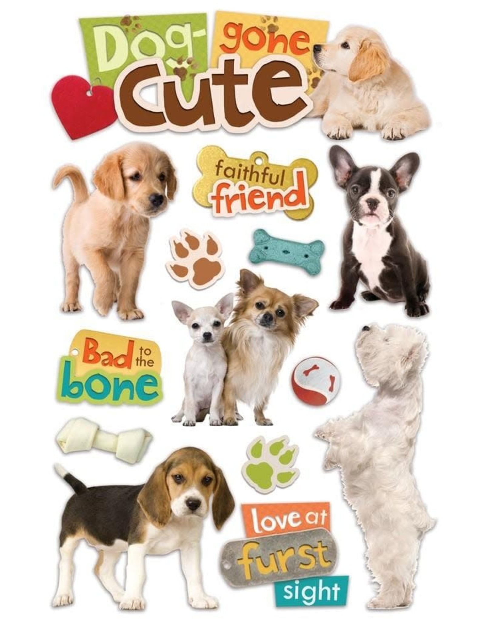 PAPER HOUSE PRODUCTIONS PAPER HOUSE DOG-GONE CUTE 3D STICKERS