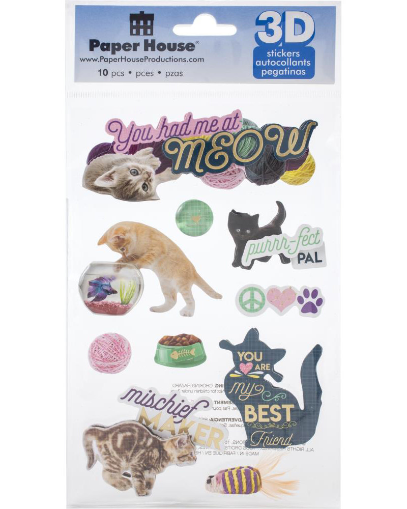 PAPER HOUSE PRODUCTIONS PAPER HOUSE YOU HAD ME AT MEOW 3D STICKERS