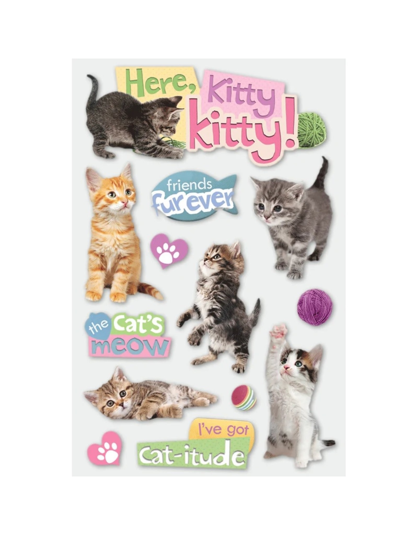 PAPER HOUSE PRODUCTIONS PAPER HOUSE HERE KITTY KITTY! 3D STICKERS