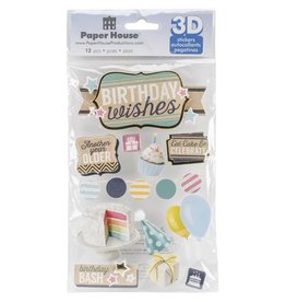 PAPER HOUSE PRODUCTIONS PAPER HOUSE BIRTHDAY WISHES 3D STICKERS