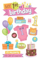 PAPER HOUSE PRODUCTIONS PAPER HOUSE FIRST BIRTHDAY GIRL 3D STICKERS