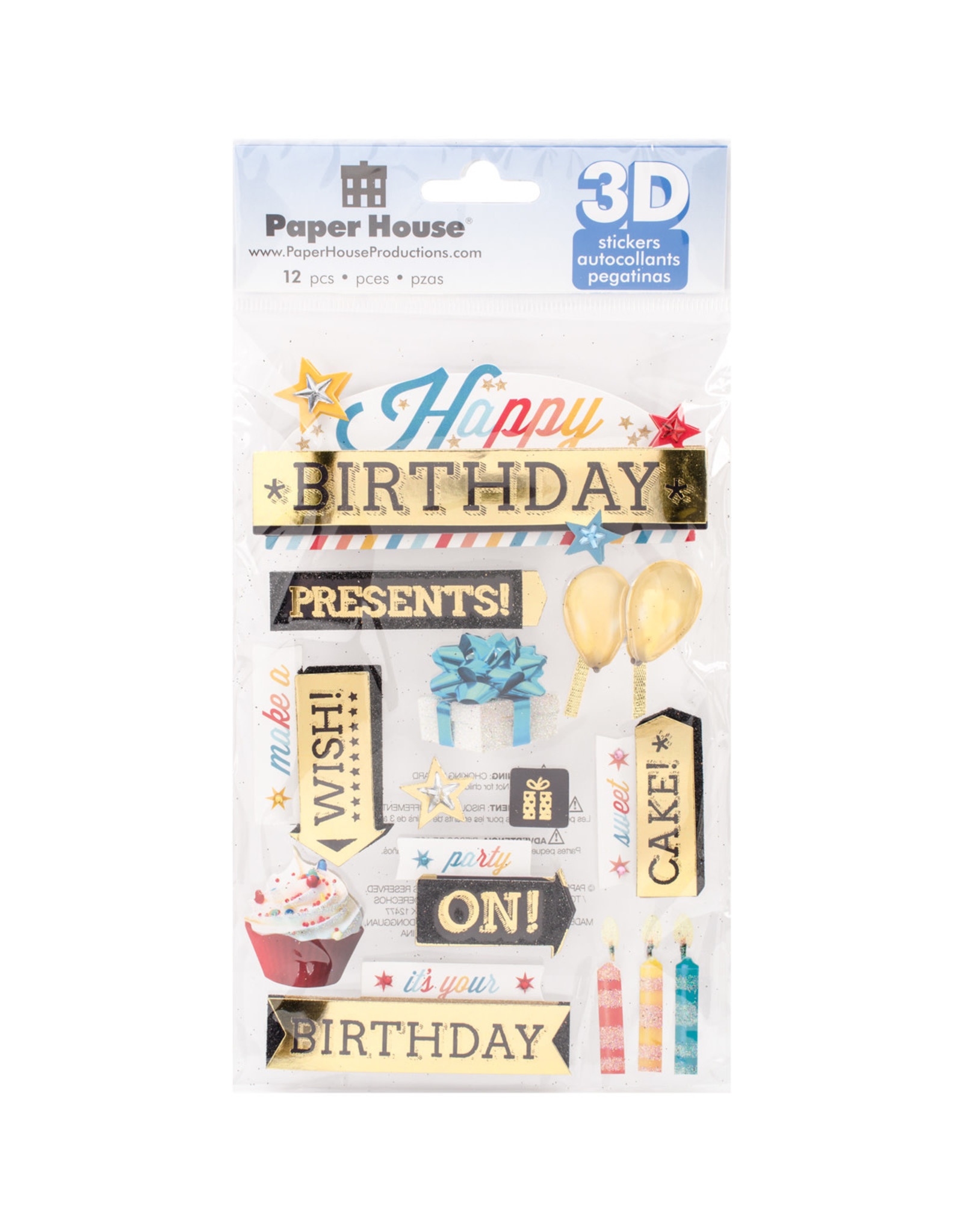 PAPER HOUSE PRODUCTIONS PAPER HOUSE HAPPY BIRTHDAY 2 3D STICKERS
