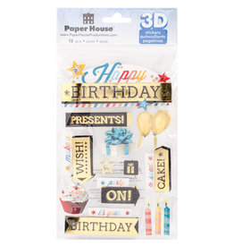 PAPER HOUSE PRODUCTIONS PAPER HOUSE HAPPY BIRTHDAY 2 3D STICKERS