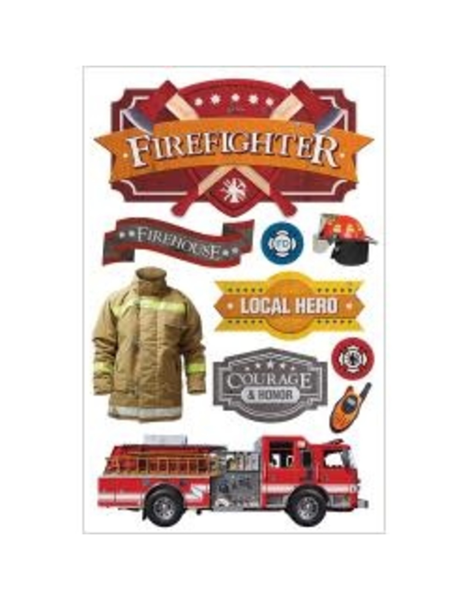 PAPER HOUSE PRODUCTIONS PAPER HOUSE FIREFIGHTER 3D STICKERS