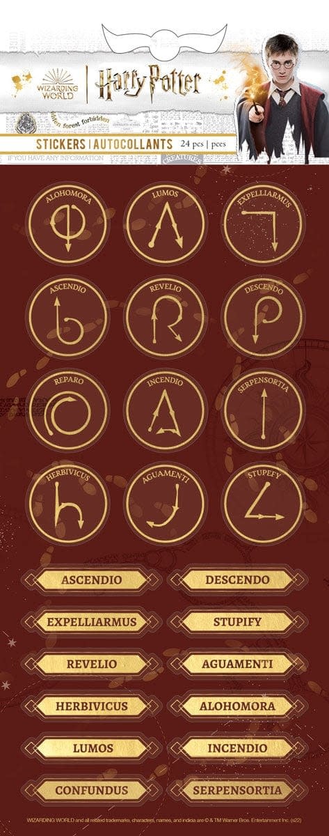 PAPER HOUSE PRODUCTIONS PAPER HOUSE HARRY POTTER FOIL SPELLS AND CHARMS STICKERS