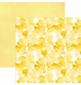 PAPER HOUSE PRODUCTIONS PAPER HOUSE YELLOW WATERCOLOR POLKA DOTS 12X12 CARDSTOCK