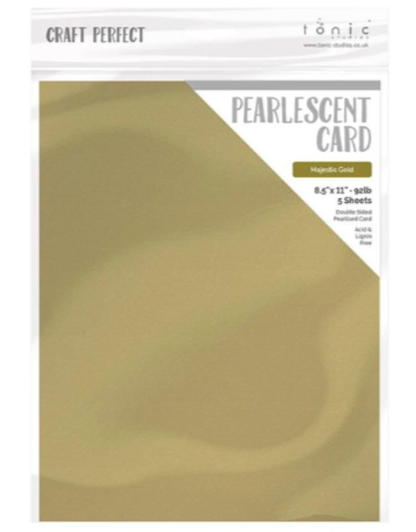 TONIC TONIC STUDIOS PEARLESCENT CARD MAJESTIC GOLD 8.5X11 5PK