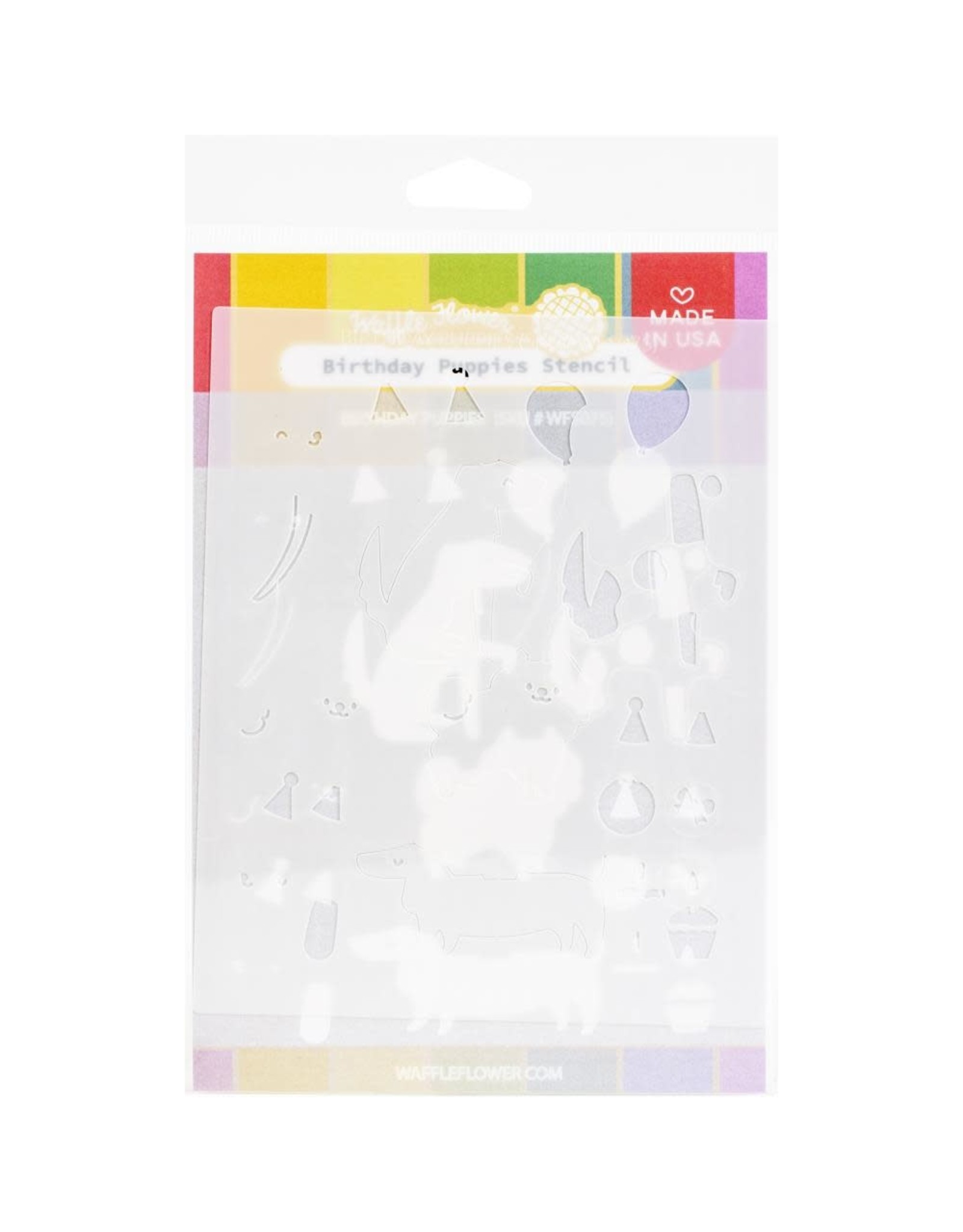 WAFFLE FLOWER WAFFLE FLOWER BIRTHDAY PUPPIES STENCIL SET