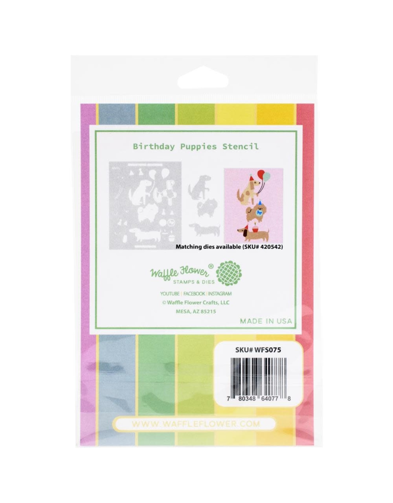 WAFFLE FLOWER WAFFLE FLOWER BIRTHDAY PUPPIES STENCIL SET