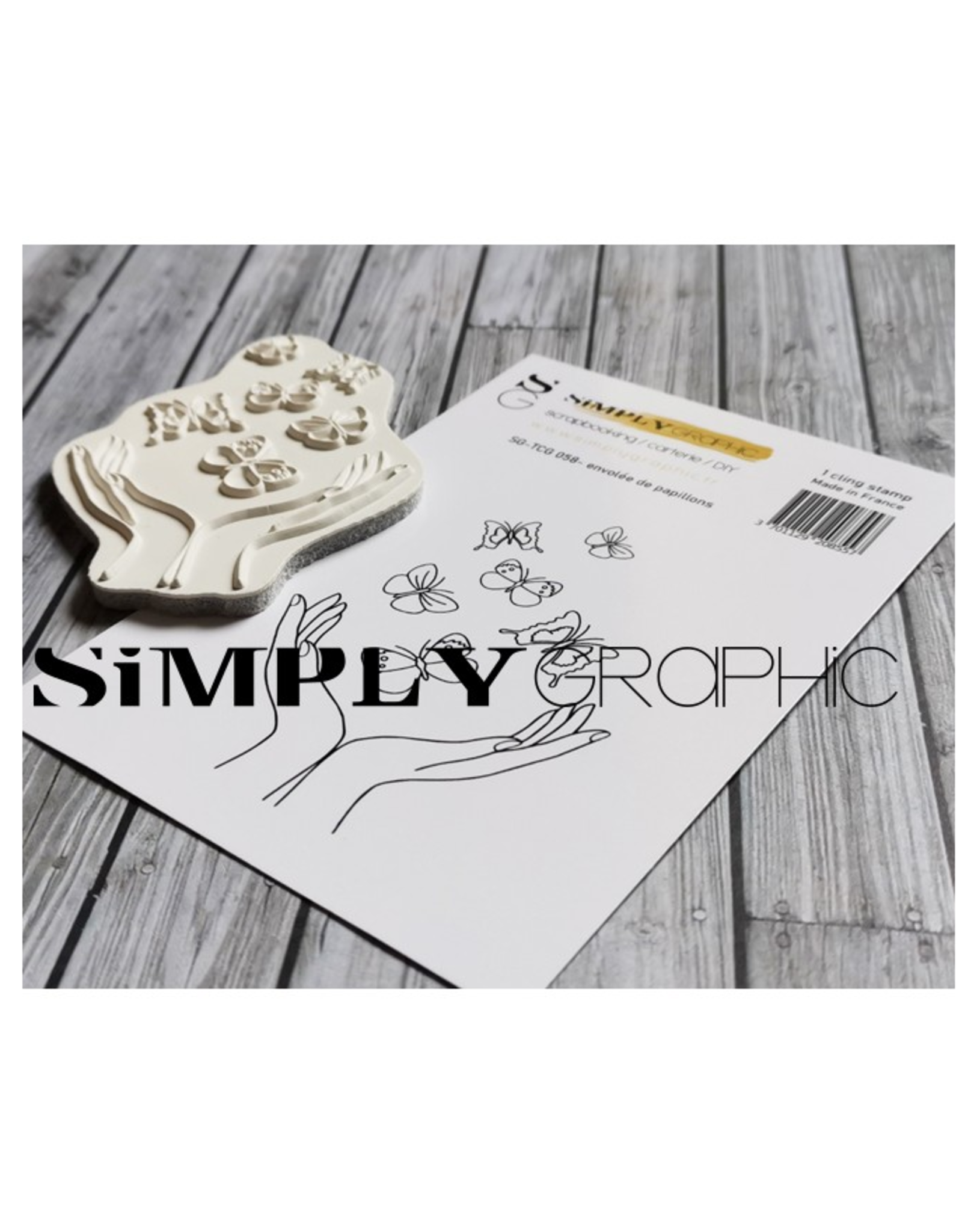 SIMPLY GRAPHIC SIMPLY GRAPHIC TAMPON ENVOLÉE DE PAPILLONS CLING STAMP