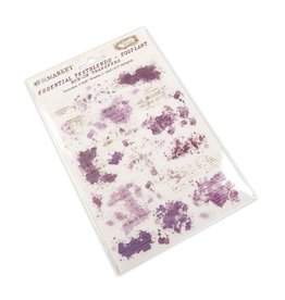 49 AND MARKET 49 AND MARKET VINTAGE BITS ESSENTIAL TEXTBLENDS-EGGPLANT 6x8 RUB-ON TRANSFERS 2/PK