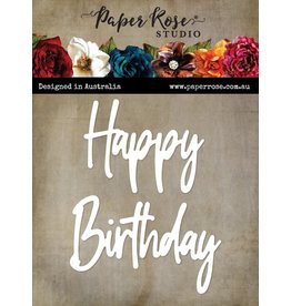 PAPER ROSE PAPER ROSE TALL SCRIPT WORDS HAPPY BIRTHDAY DIE SET