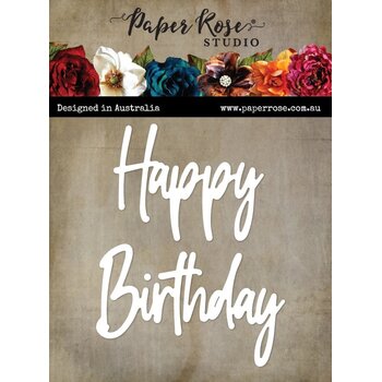 PAPER ROSE PAPER ROSE TALL SCRIPT WORDS HAPPY BIRTHDAY DIE SET
