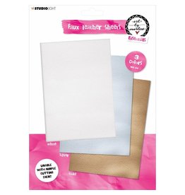 STUDIOLIGHT STUDIOLIGHT ART BY MARLENE WHITE SILVER GOLD A4 FAUX LEATHER SHEETS