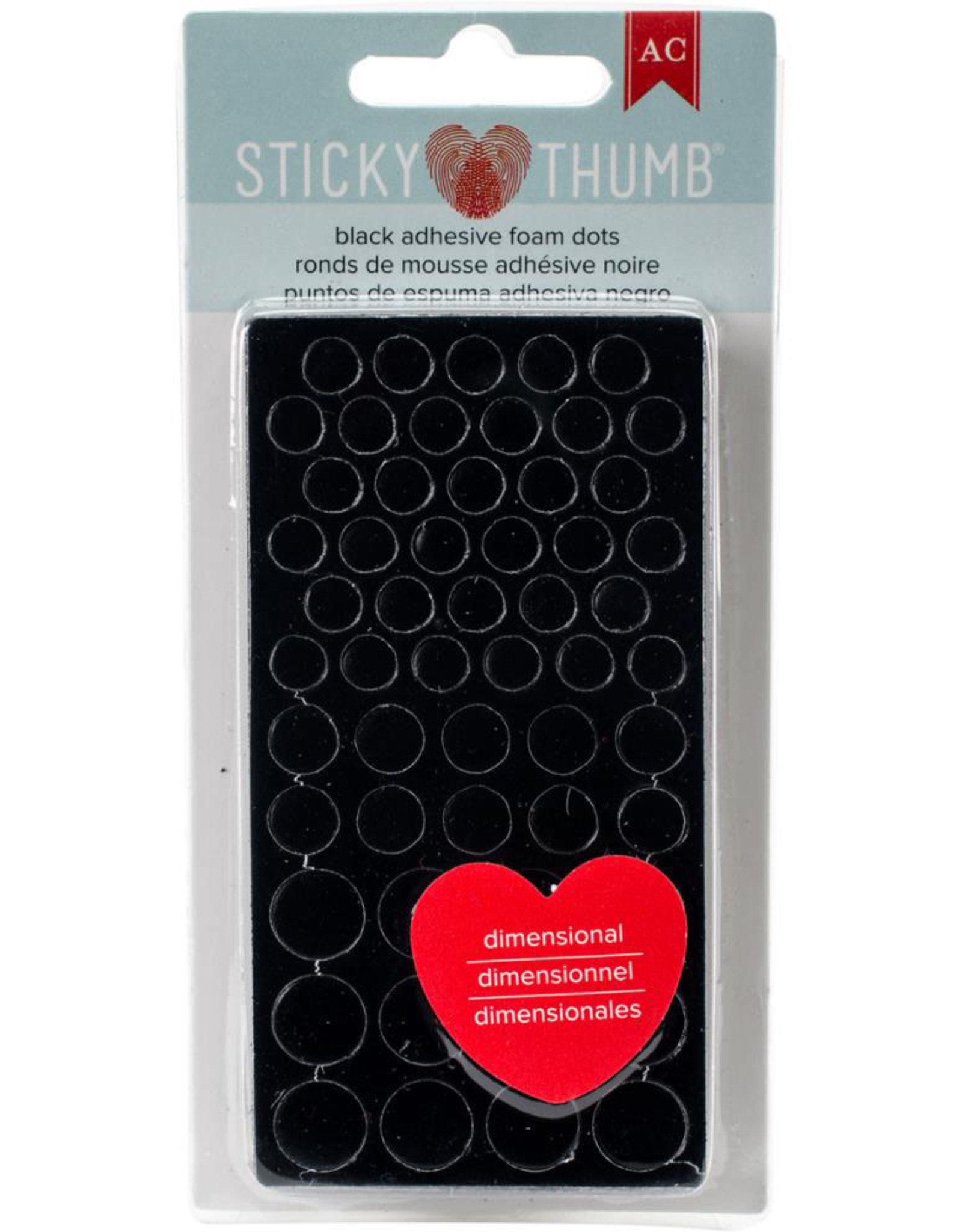 AMERICAN CRAFTS AMERICAN CRAFTS STICKY THUMB BLACK ASSORTED ADHESIVE FOAM DOTS