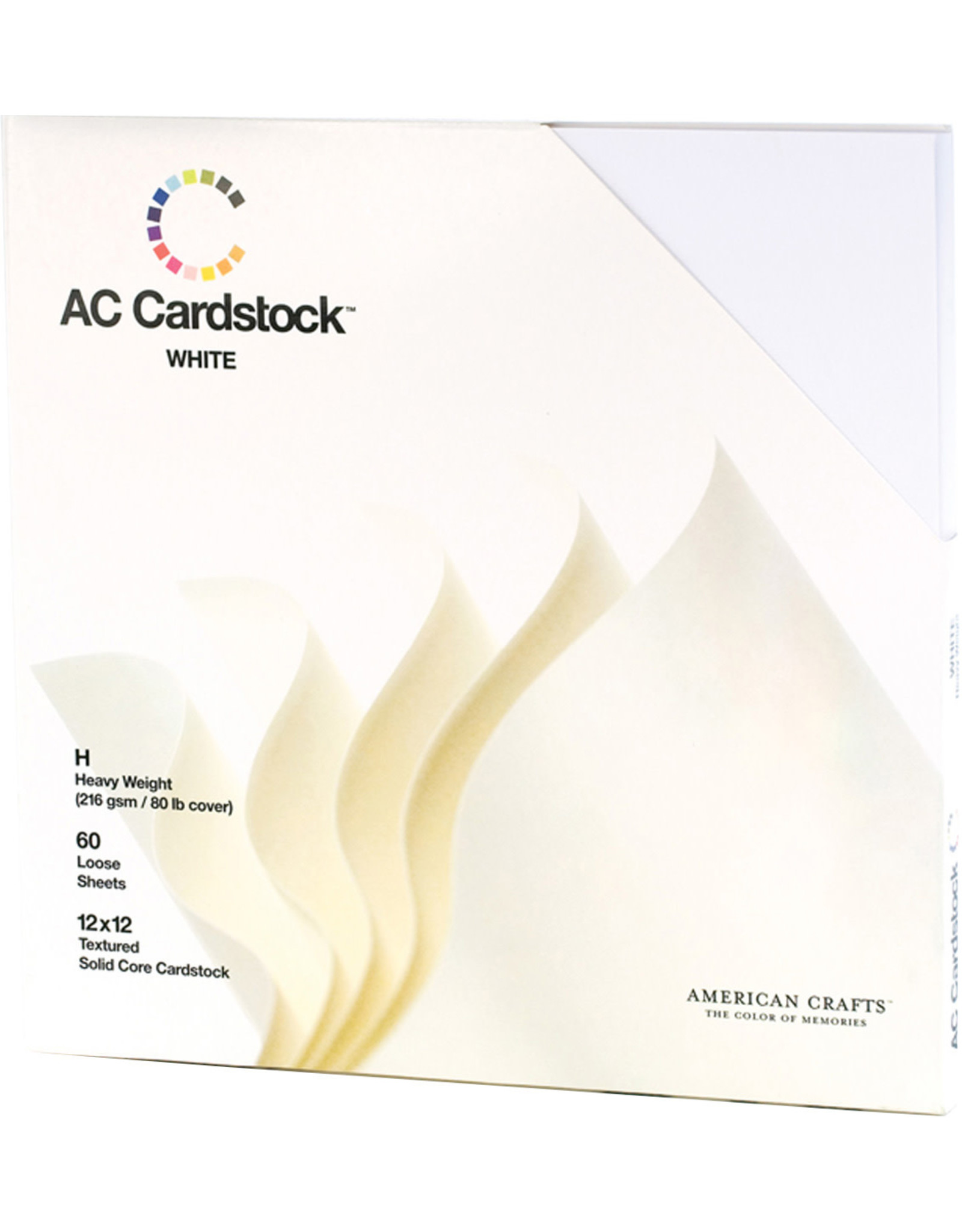 AMERICAN CRAFTS AMERICAN CRAFTS AC CARDSTOCK WHITE 12X12 60PK