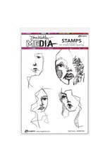 RANGER RANGER DINA WAKLEY MEDIA HALF FACES CLING STAMP SET