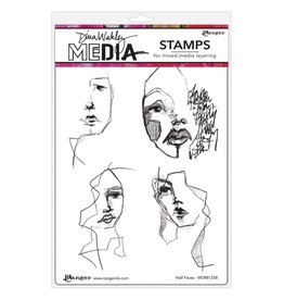 RANGER RANGER DINA WAKLEY MEDIA HALF FACES CLING STAMP SET