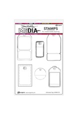 RANGER RANGER DINA WAKLEY MEDIA PERFORATED TAGS CLING STAMP SET