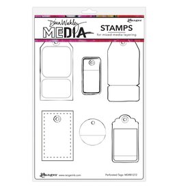 RANGER RANGER DINA WAKLEY MEDIA PERFORATED TAGS CLING STAMP SET