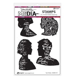 RANGER RANGER DINA WAKLEY MEDIA TEXT PROFILES CLING STAMP SET
