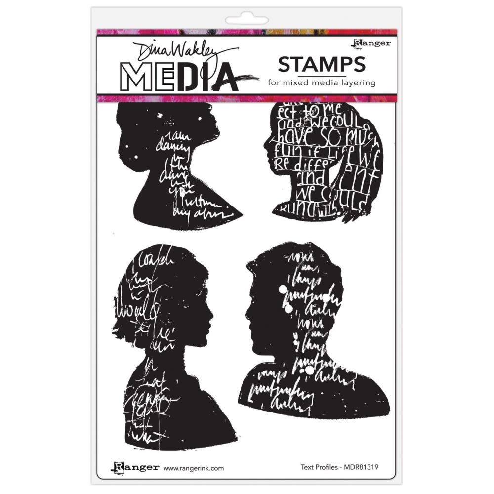 RANGER RANGER DINA WAKLEY MEDIA TEXT PROFILES CLING STAMP SET