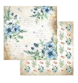 STAMPERIA STAMPERIA ROMANTIC COLLECTION COZY WINTER FLOWERS 12x12 CARDSTOCK