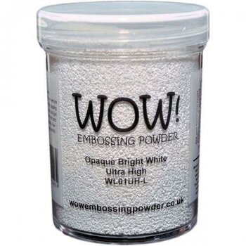 WOW! WOW OPAQUE BRIGHT WHITE ULTRA HIGH EMBOSSING POWDER LARGE JAR 5.33OZ