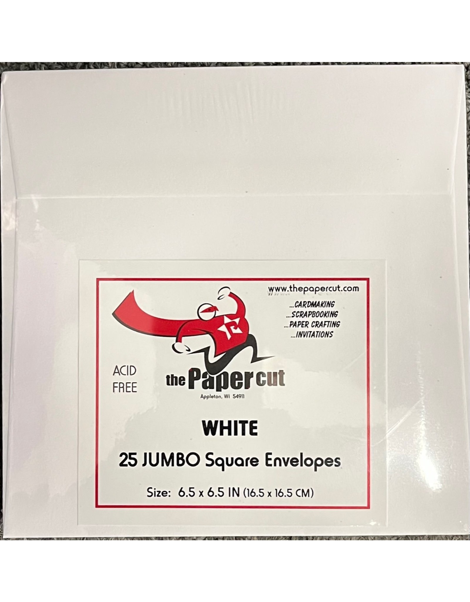 PAPER CUT THE PAPER CUT WHITE JUMBO SQUARE ENVELOPES 6.5X6.5 25PK