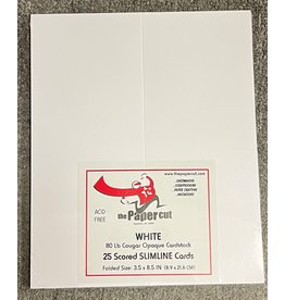 PAPER CUT THE PAPER CUT SCORED SLIMLINE CARDS WHITE 3.5x8.5 FOLDED 25 PACK