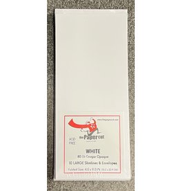 PAPER CUT THE PAPER CUT 10 WHITE LARGE SLIMLINE CARDS WITH ENVELOPES