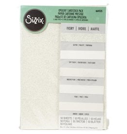 SIZZIX SIZZIX IVORY OPULENT CARDSTOCK PACK 5 TYPES/50 SHEETS