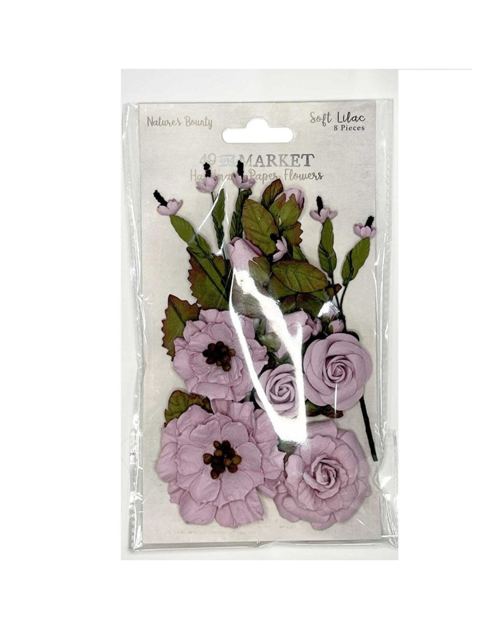 49 AND MARKET 49 AND MARKET NATURE'S BOUNTY COLLECTION SOFT LILAC PAPER FLOWERS 8 PIECES