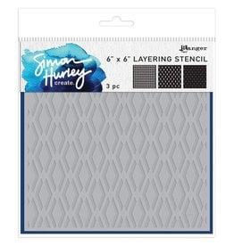 RANGER RANGER SIMON HURLEY DAZZLING DIAMONDS 6x6 LAYERING STENCIL SET 3/PK