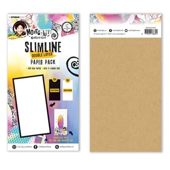STUDIOLIGHT STUDIOLIGHT ART BY MARLENE MIXED UP COLLECTION SLIMLINE DOUBLE LAYER PAPER PACK BLACK & WHITE 20 SHEETS