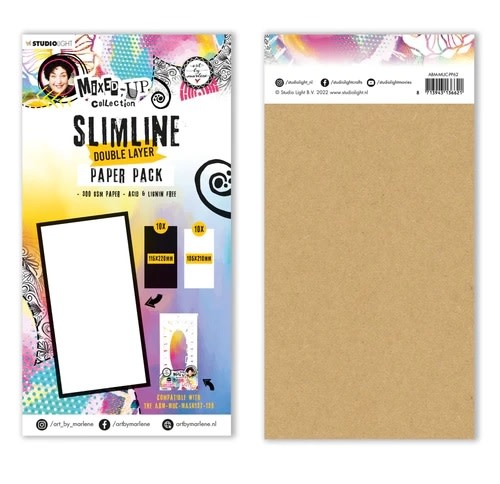 STUDIOLIGHT STUDIOLIGHT ART BY MARLENE MIXED UP COLLECTION SLIMLINE DOUBLE LAYER PAPER PACK BLACK & WHITE 20 SHEETS