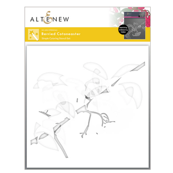 ALTENEW ALTENEW BERRIED COTTONEASTER SIMPLE COLORING 6x6 STENCIL SET 4/PK