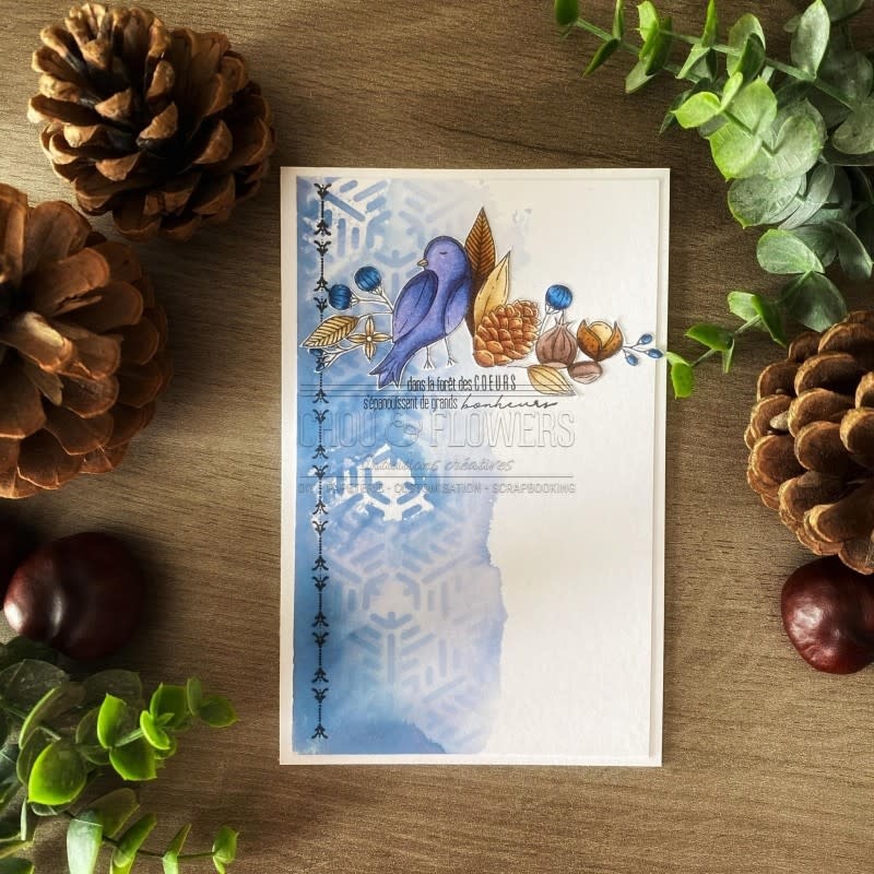 CHOU & FLOWERS CHOU & FLOWERS STORYBOOK COLLECTION FRISE FLOCONS STENCIL