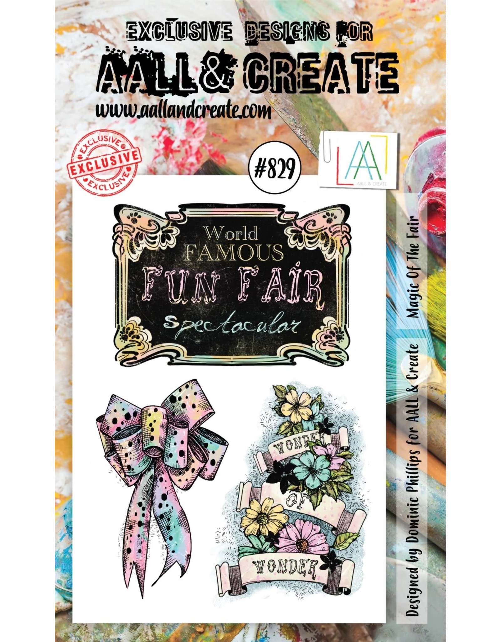 AALL & CREATE AALL & CREATE DOMINIC PHILLIPS #829 MAGIC OF THE FAIR A6 ACRYLIC STAMP SET