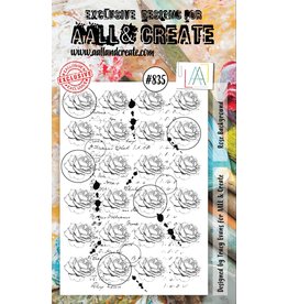AALL & CREATE AALL & CREATE TRACY EVANS #835 ROSE BACKGROUND A6 ACRYLIC STAMP SET