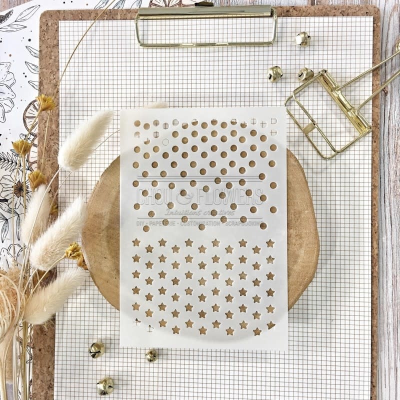 CHOU & FLOWERS STORYBOOK COLLECTION DUO CONFETTIS STENCIL Scrapbook