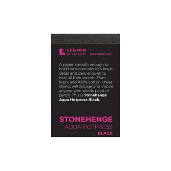 LEGION STONEHENGE AQUA HOTPRESS BLACK WATERCOLOR  2.5x3.75 PAPER 10/PK
