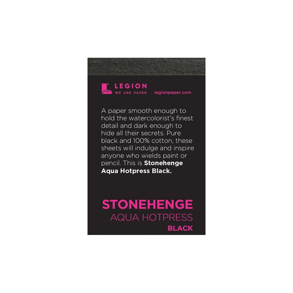 LEGION STONEHENGE AQUA HOTPRESS BLACK WATERCOLOR 2.5x3.75 PAPER 10/PK