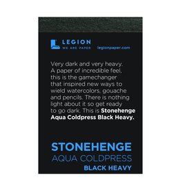 LEGION PAPER/YUPO LEGION STONEHENGE AQUA COLDPRESS BLACK HEAVY WATERCOLOR  2.5x3.75 PAPER 10/PK