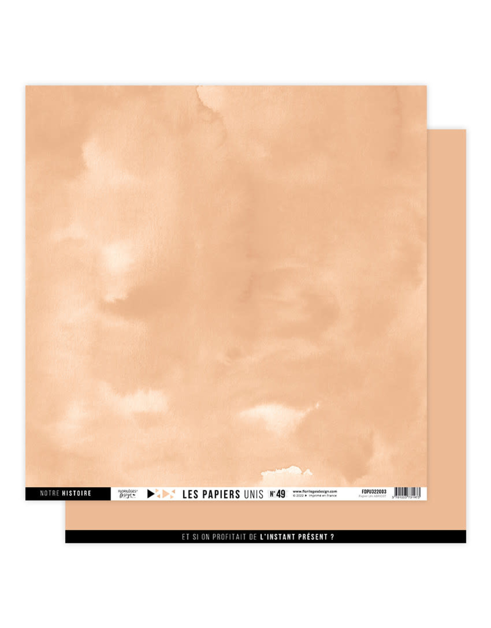 FLORILEGES DESIGNS FLORILÉGES DESIGN COLLECTION ARIZONA LES PAPIERS UNI #49 ABRICOT 12x12 CARDSTOCK